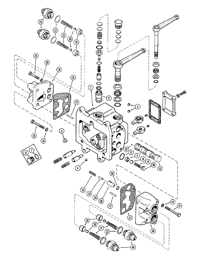 Схема запчастей Case IH 1370 - (336) - A141383 REMOTE HYDRAULIC VALVE, LEFT HAND WITH RELIEF VALVE (08) - HYDRAULICS