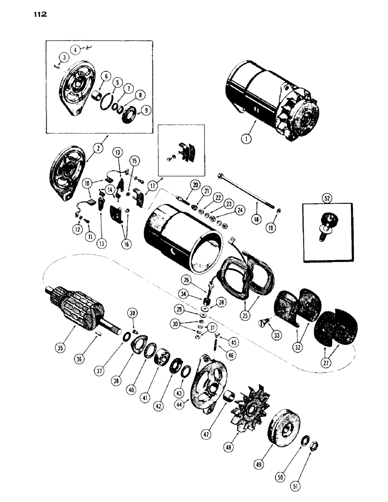 Схема запчастей Case IH 430 - (112) - GENERATOR PARTS, 430 AND 530 SERIES, 188 DIESEL ENGINE (04) - ELECTRICAL SYSTEMS