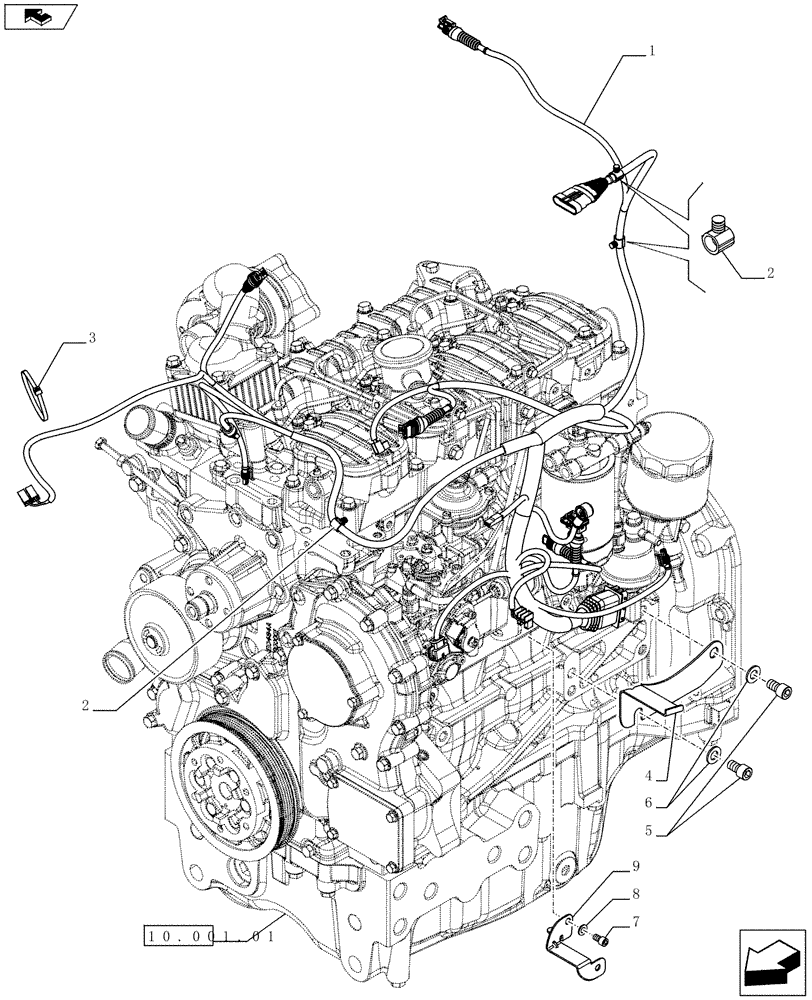 Схема запчастей Case IH FARMALL 75C - (55.100.01) - ENGINE HARNESS (55) - ELECTRICAL SYSTEMS