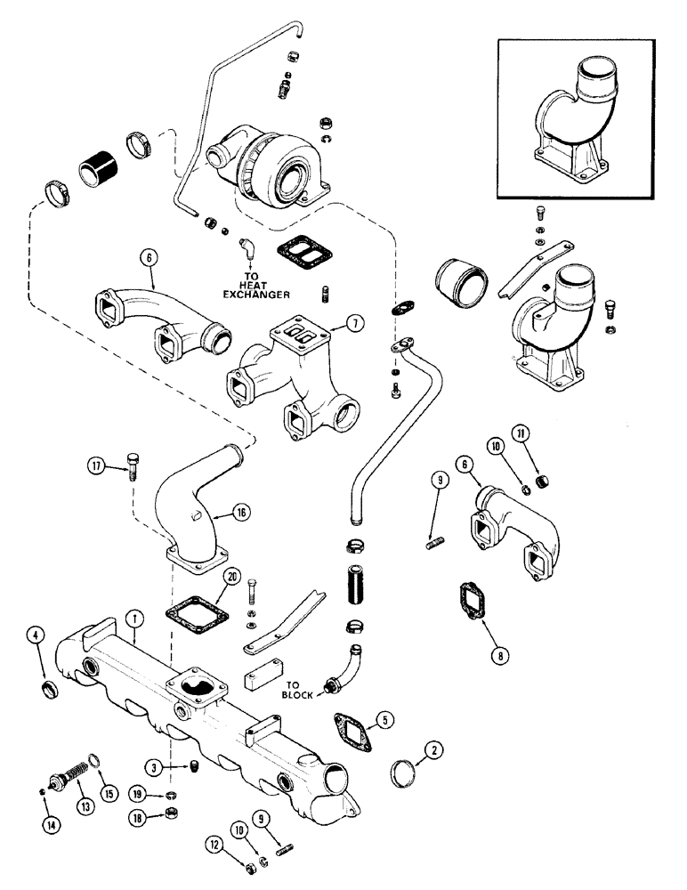 Схема запчастей Case IH 1470 - (010) - MANIFOLD, (504BDT) DIESEL ENGINE (02) - ENGINE