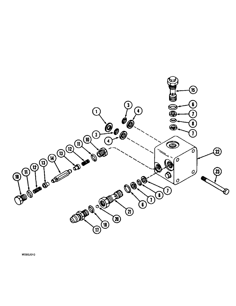 Схема запчастей Case IH 1688 - (6-38) - HYDROSTATIC MOTOR, SINGLE SPEED, RELIEF VALVE BLOCK (03) - POWER TRAIN