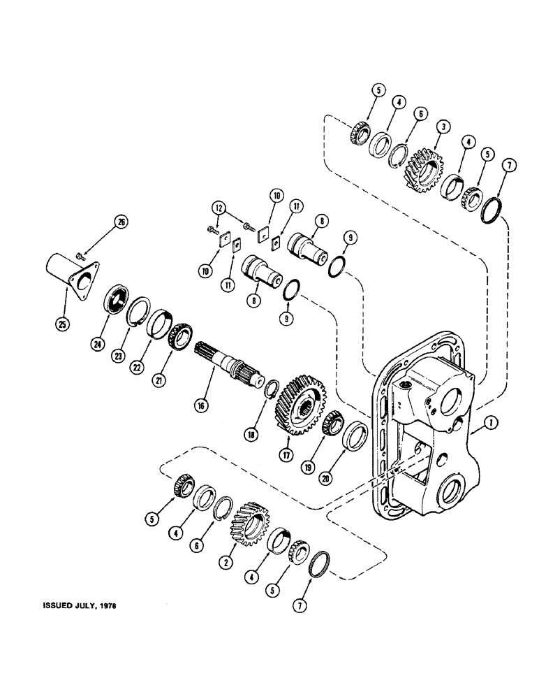 Схема запчастей Case IH 1570 - (160) - PTO IDLERS, FIRST USED TRANSMISSION SERIAL NUMBER 10060069 (06) - POWER TRAIN