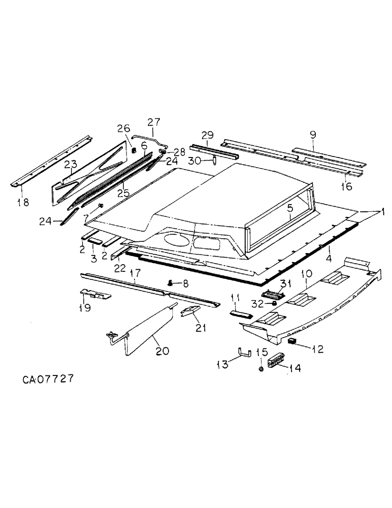 Схема запчастей Case IH 6388 - (13-19) - SUPERSTRUCTURE, HEADLINER (05) - SUPERSTRUCTURE