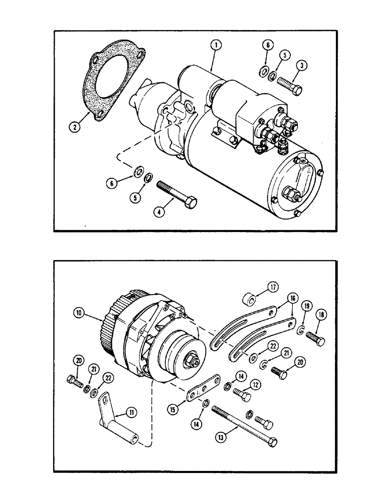 Схема запчастей Case IH 2870 - (106) - STARTER MOUNTING (04) - ELECTRICAL SYSTEMS