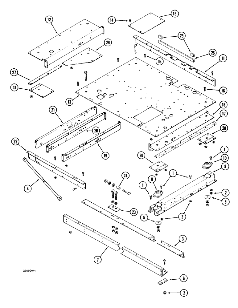 Схема запчастей Case IH 1670 - (9H-24) - OPERATORS PLATFORM (12) - CHASSIS