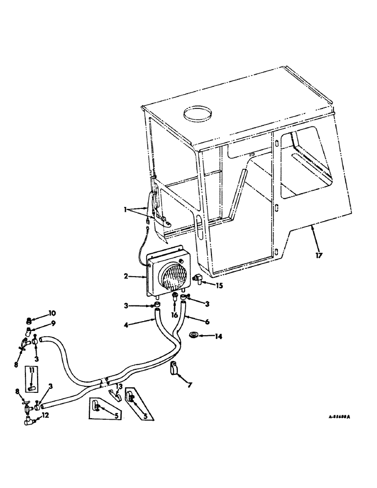 Схема запчастей Case IH 4100 - (N-11) - PARTS ACCESSORIES AND ATTACHMENTS, TRACTOR CAB HEATER Accessories & Attachments