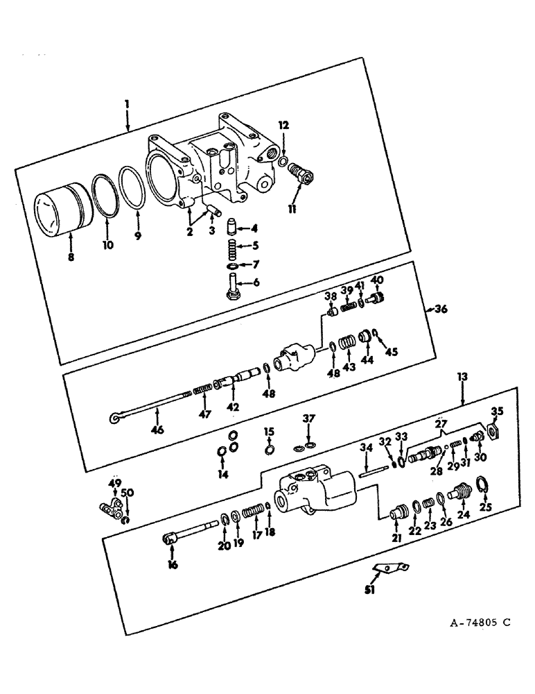 Схема запчастей Case IH 1586 - (10-27) - HYDRAULIC, DRAFT CONTROL CYLINDER AND VALVE, 1586 TRACTOR WITH SERIAL NO. 20999 AND BELOW (07) - HYDRAULICS