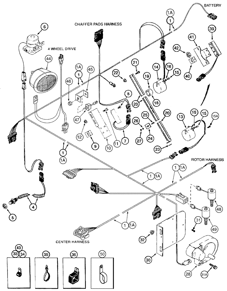 Схема запчастей Case IH 2366 - (04-16) - HARNESS, LEFT HAND SIDE (06) - ELECTRICAL