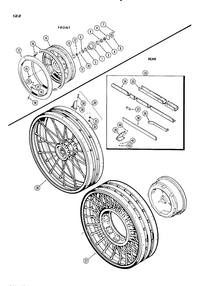 Схема запчастей Case IH 930-SERIES - (122) - STEEL WHEELS, FRONT WHEELS (06) - POWER TRAIN