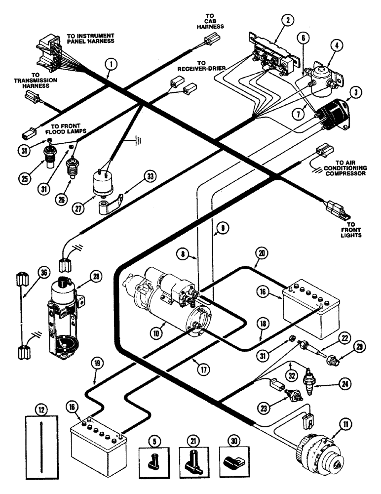 Схема запчастей Case IH 4890 - (4-082) - ENGINE HARNESS, WITH CAB SOLENOID (04) - ELECTRICAL SYSTEMS