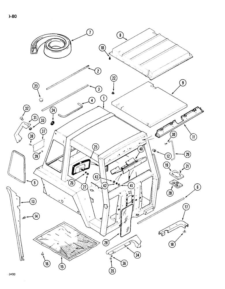 Схема запчастей Case IH 1896 - (9-080) - FOUR POST ROPS (09) - CHASSIS/ATTACHMENTS