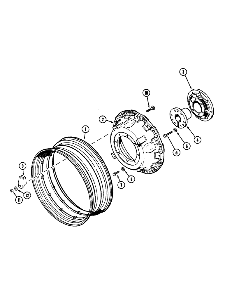 Схема запчастей Case IH 2390 - (6-210) - REAR WHEELS, CAST, WITH 42" RIMS (1066.80 MM) (06) - POWER TRAIN