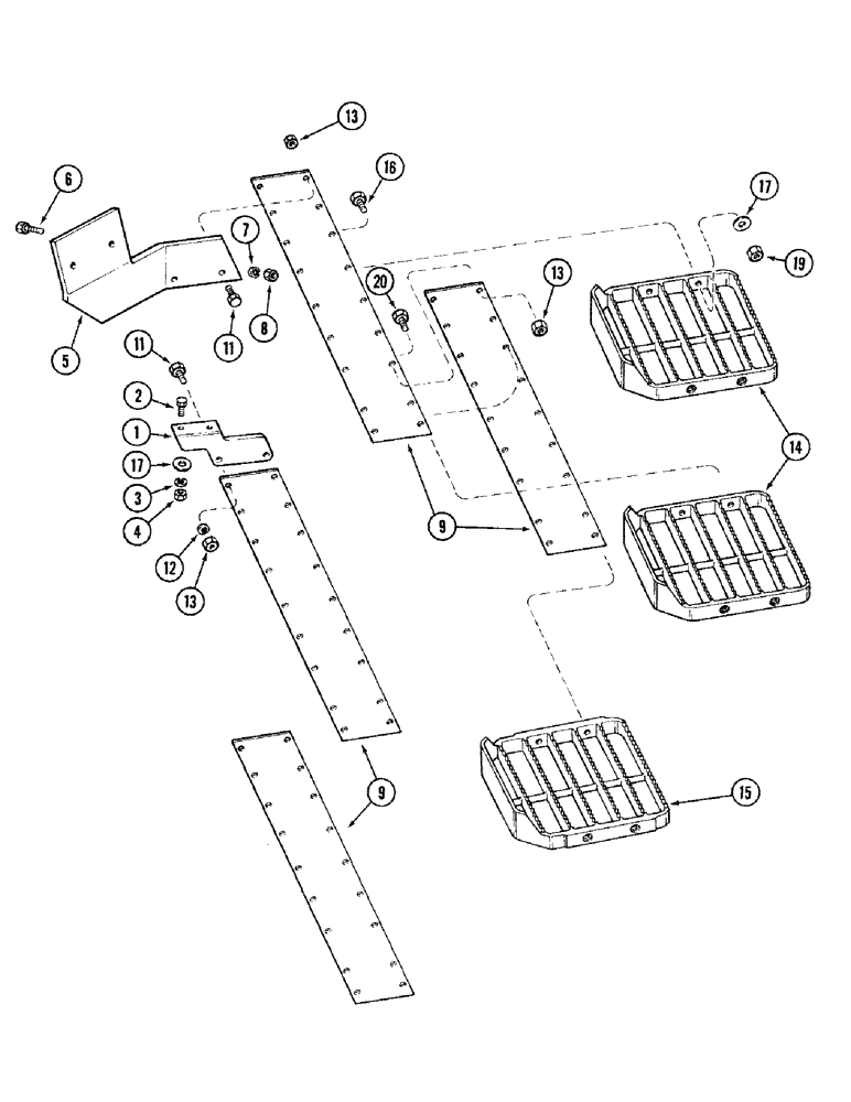 Схема запчастей Case IH 2394 - (9-098) - STEPS - A177874 (09) - CHASSIS/ATTACHMENTS