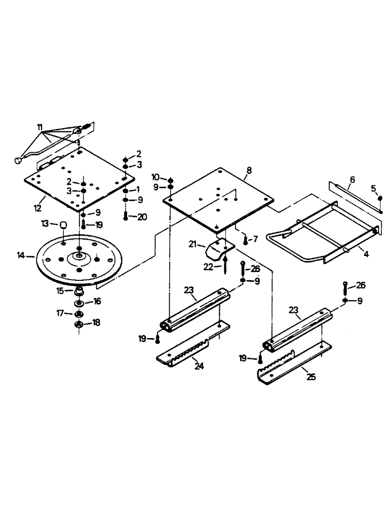 Схема запчастей Case IH 9130 - (01-26) - SEAT ASSEMBLY, SWIVEL AND SLIDE (10) - CAB