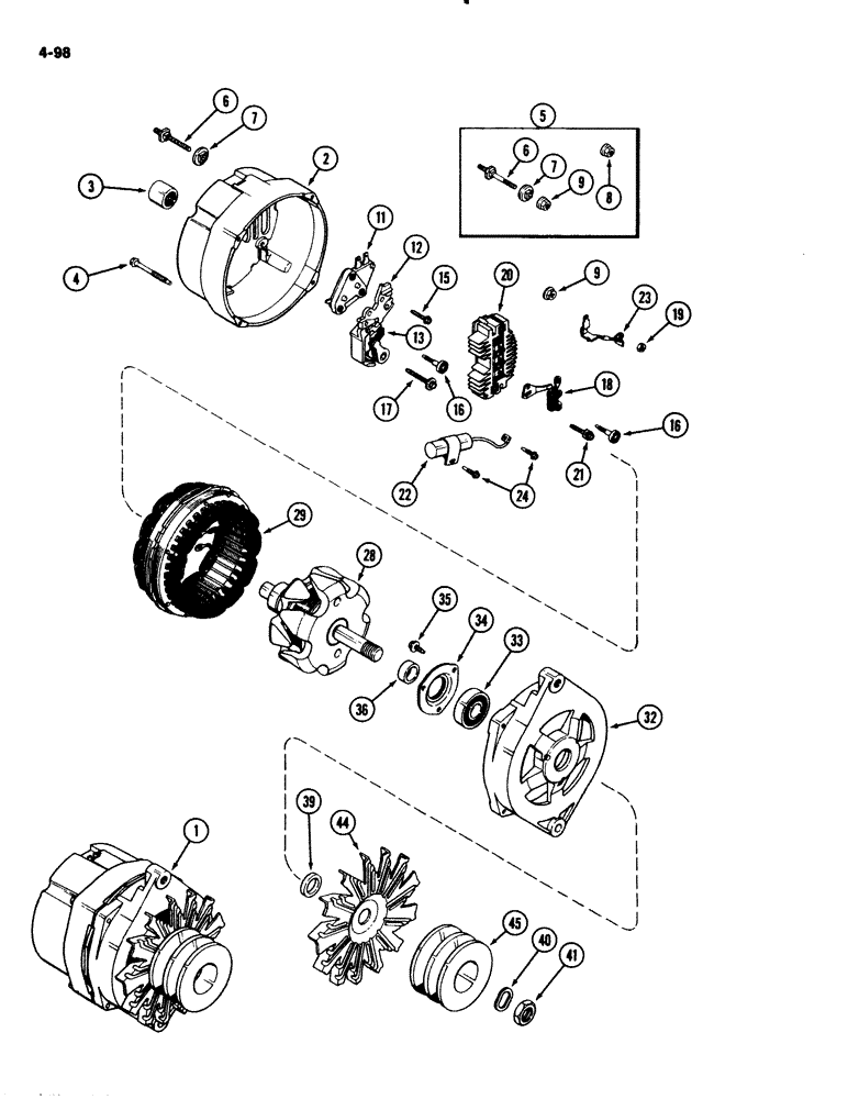 Схема запчастей Case IH 2294 - (4-098) - A164233 ALTERNATOR (04) - ELECTRICAL SYSTEMS