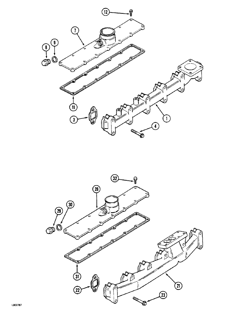 Схема запчастей Case IH 5150 - (2-054) - MANIFOLDS, (5130/5140/5150) (02) - ENGINE