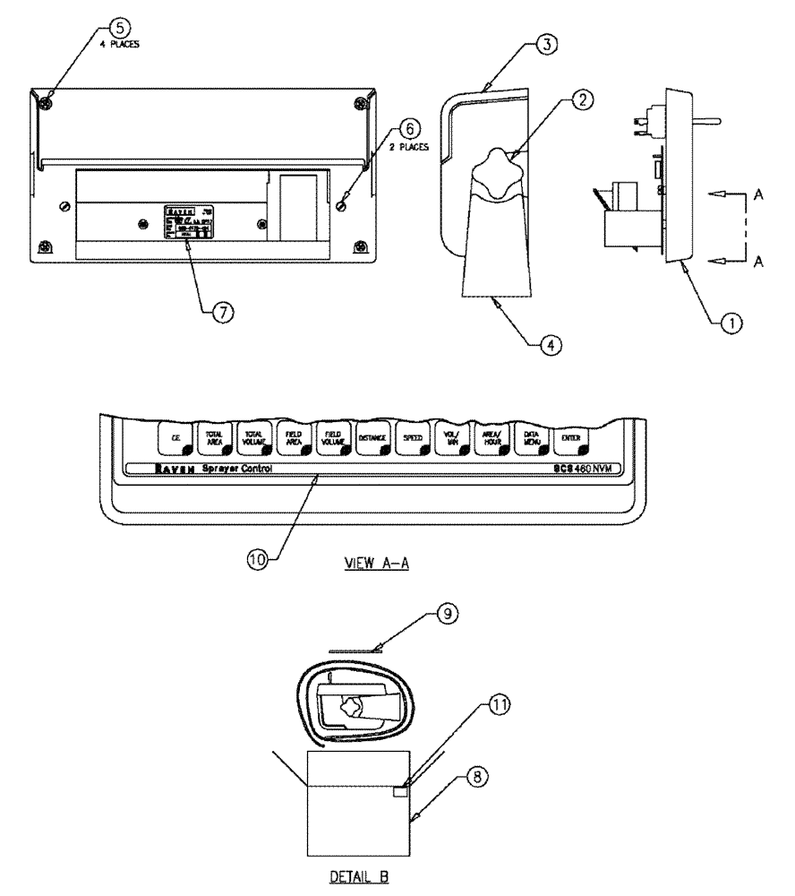 Схема запчастей Case IH TITAN 3520 - (08-005) - MOUNTING GROUP, CONTROL, RAVEN (06) - ELECTRICAL