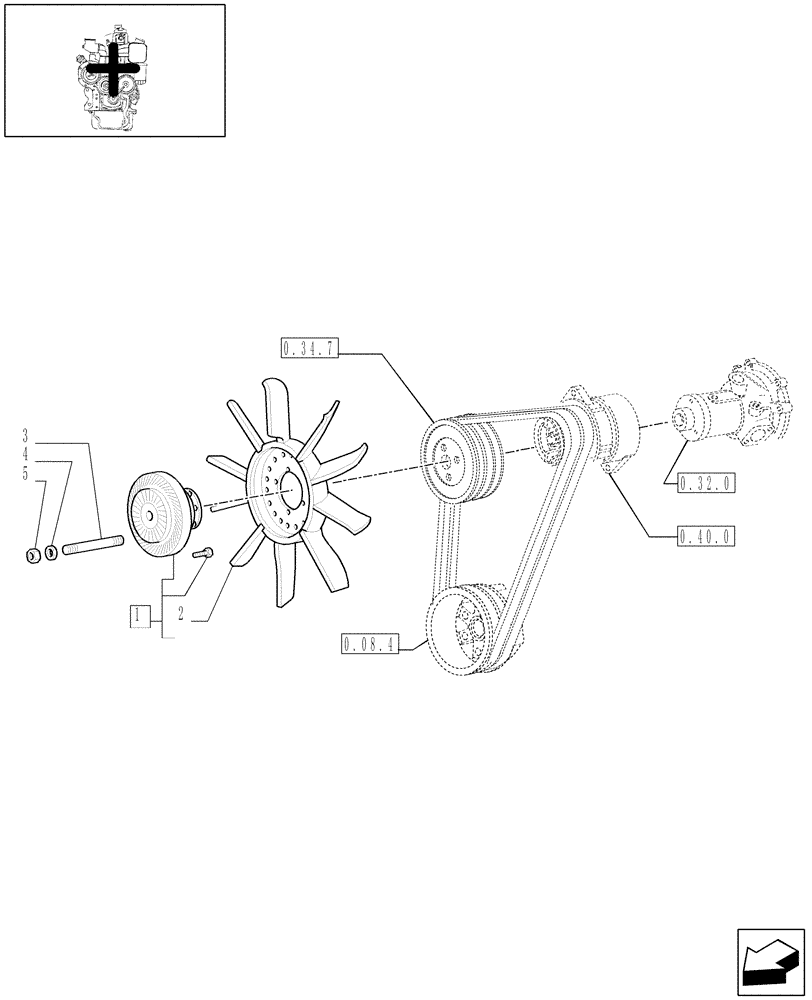 Схема запчастей Case IH JX1095N - (0.34.7/02) - (VAR.101-174) NOISE REDUCTION PACKAGE - FAN (01) - ENGINE