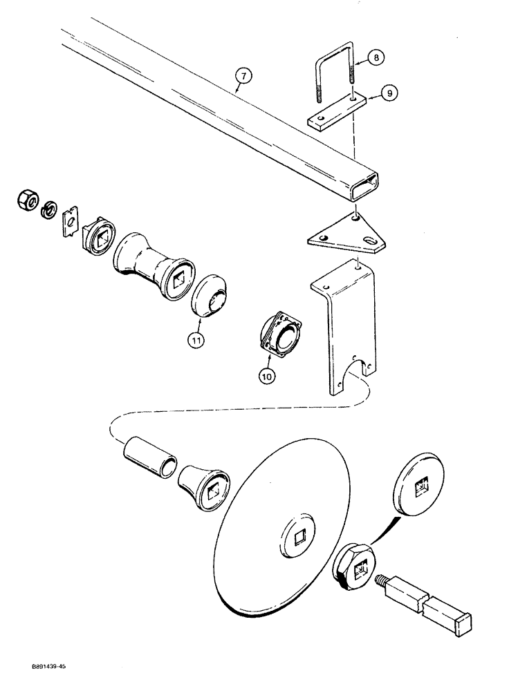 Схема запчастей Case IH 370 - (9-30) - FRONT AND REAR GANGS AND GANG BARS (09) - CHASSIS/ATTACHMENTS