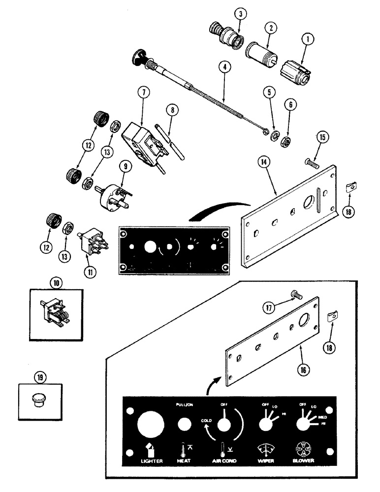 Схема запчастей Case IH 4890 - (9-446) - CAB, CONTROL PANEL (09) - CHASSIS/ATTACHMENTS