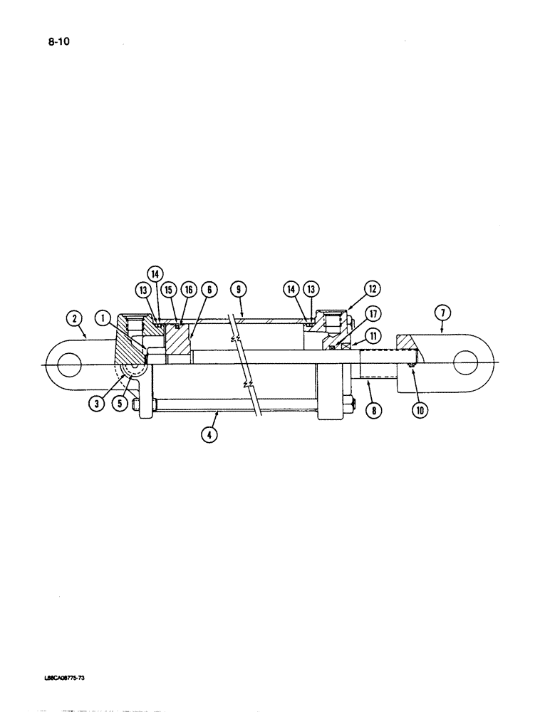 Схема запчастей Case IH 496 - (8-10) - WHEEL LIFT CYLINDER 3-1/2 X 8 INCH RE-PHASING (08) - HYDRAULICS