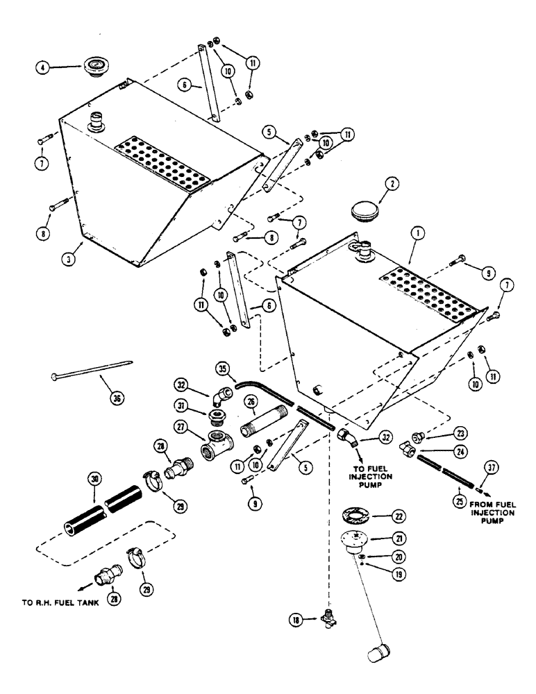 Схема запчастей Case IH 2670 - (064) - FUEL TANKS (03) - FUEL SYSTEM