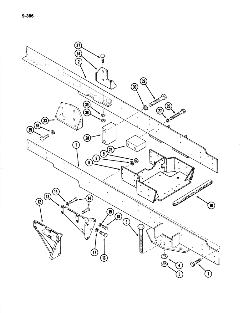 Схема запчастей Case IH 4894 - (9-366) - CHASSIS (09) - CHASSIS/ATTACHMENTS