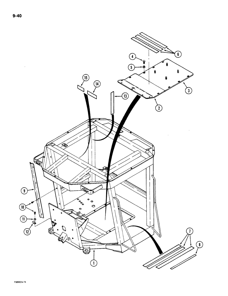 Схема запчастей Case IH STEIGER - (9-040) - ROPS FLOOR PLATES (09) - CHASSIS/ATTACHMENTS