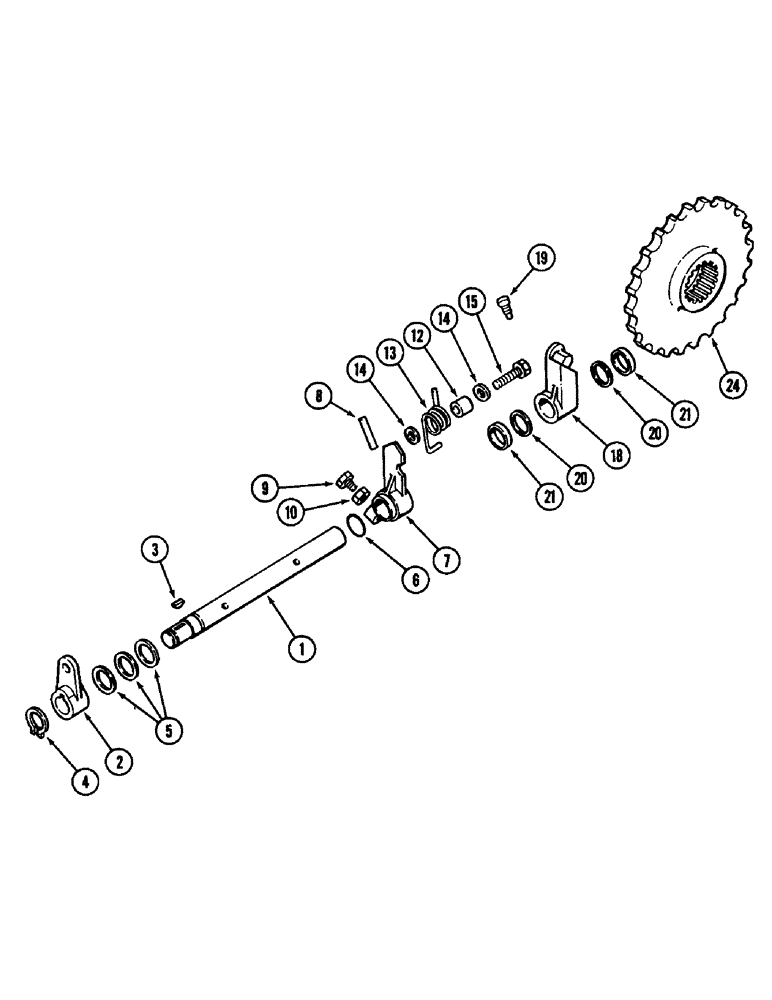 Схема запчастей Case IH 1896 - (6-196) - PARK LOCK SHAFT AND GEAR (06) - POWER TRAIN