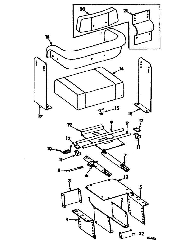 Схема запчастей Case IH 915 - (M-06) - SEAT, OPERATORS PLATFORM & MISC., OPERATORS SEAT, SERIAL NO. 1680 AND ABOVE (10) - OPERATORS PLATFORM