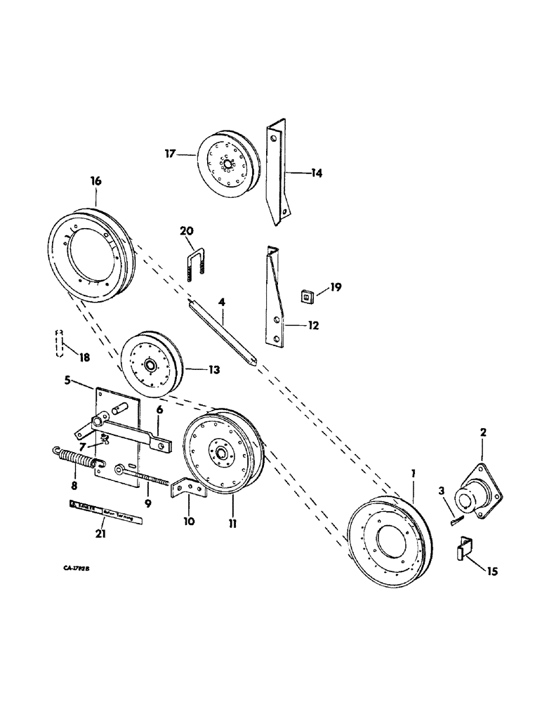 Схема запчастей Case IH 715 - (20-16) - SEPARATOR, STRAW CHOPPER, DRIVE, SINGLE BELT, SERIAL NO. 3251 AND ABOVE Separation