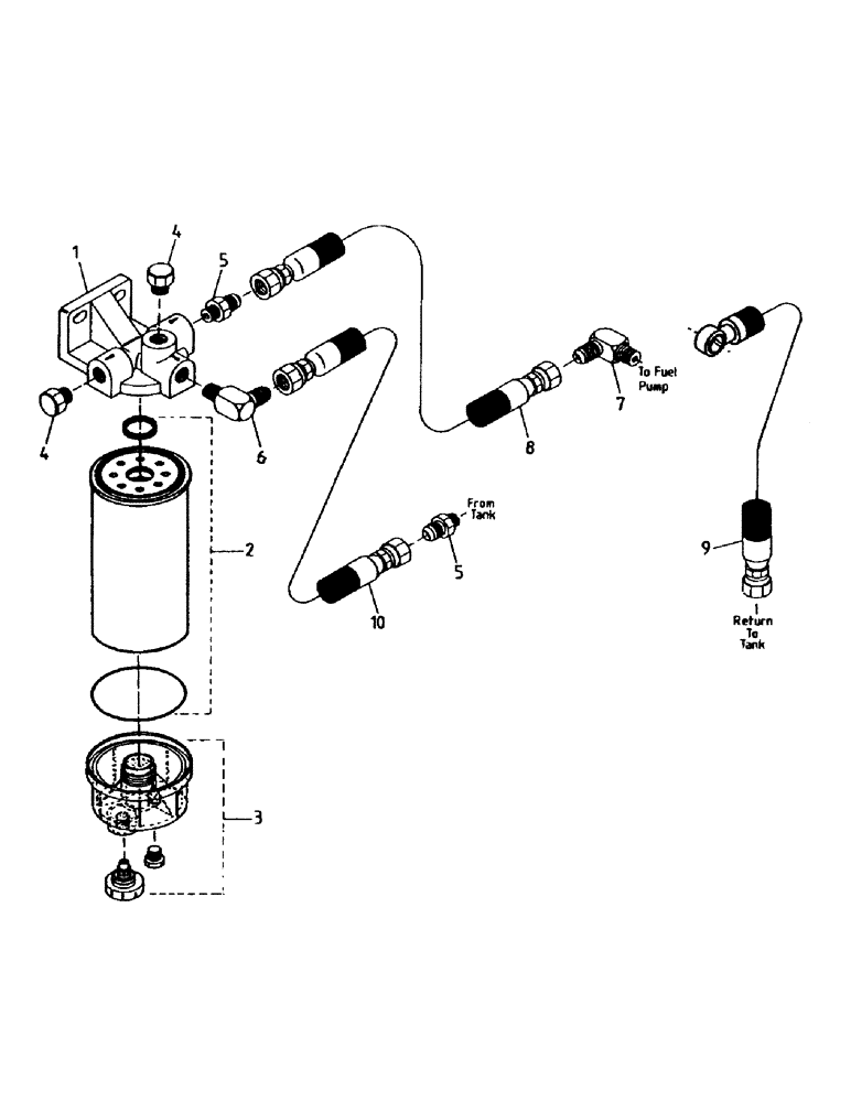 Схема запчастей Case IH 7000 - (C01-06) - WATER SEPARATOR AND FUEL LINES, 6CT Engine & Engine Attachments