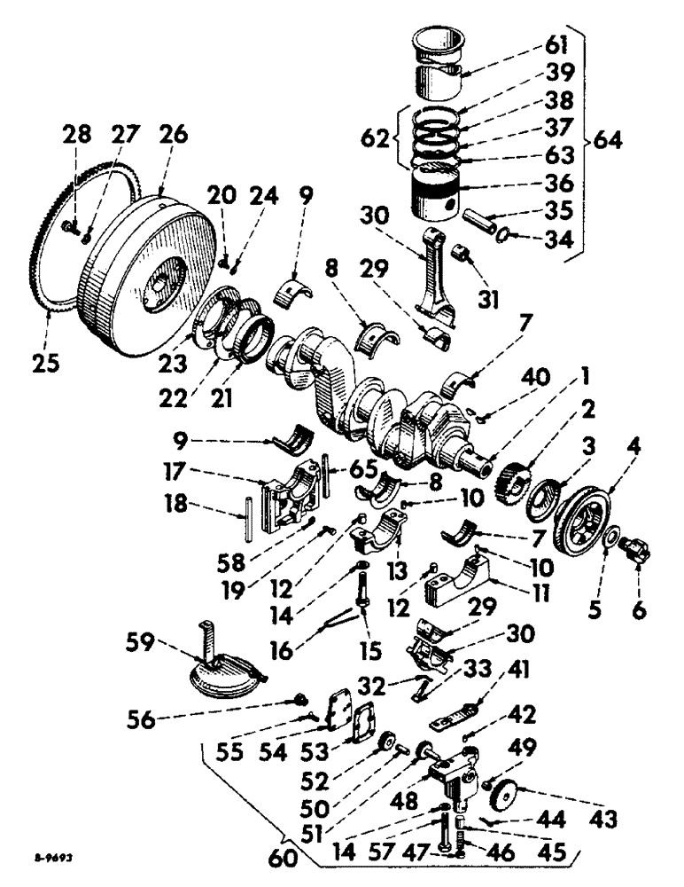 Схема запчастей Case IH 350 - (058) - DIESEL ENGINE, CRANKSHAFT, OIL PUMP, SLEEVE SET AND RELATED PARTS (01) - ENGINE