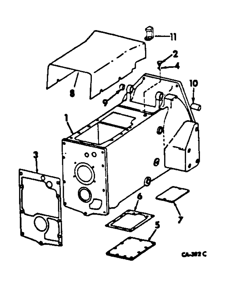 Схема запчастей Case IH 2400 - (07-14) - DRIVE TRAIN, CLUTCH HOUSING AND CONNECTIONS (04) - Drive Train