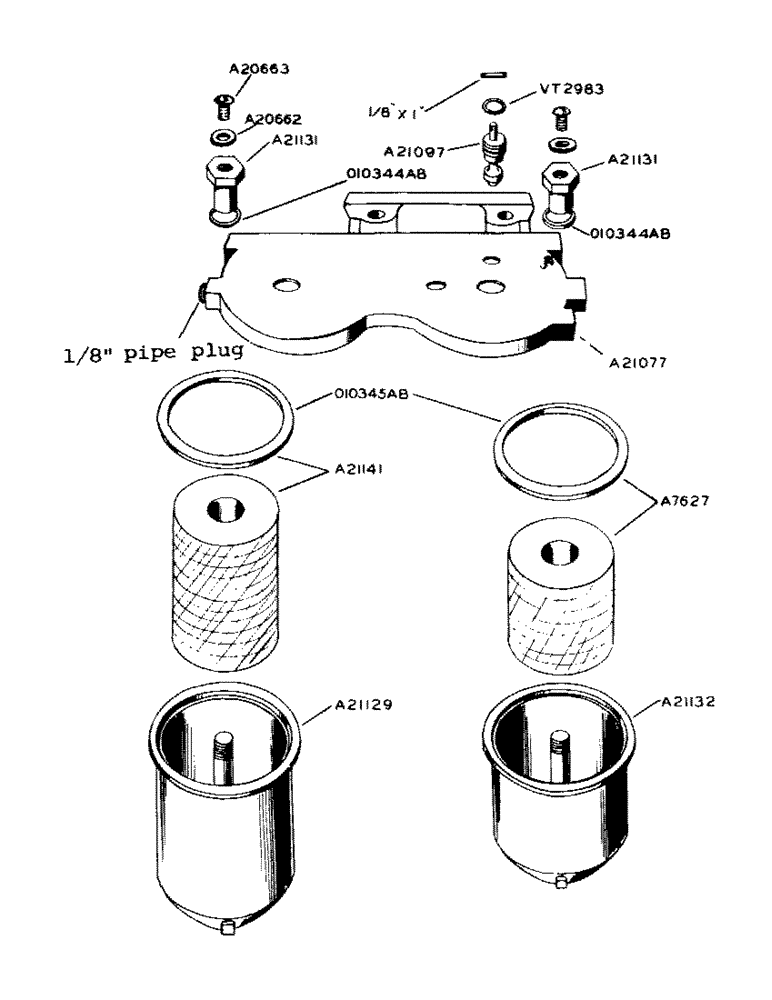 Схема запчастей Case IH 800 - (234) - PARTS FOR A21133 FUEL FILTERS (10) - ENGINE