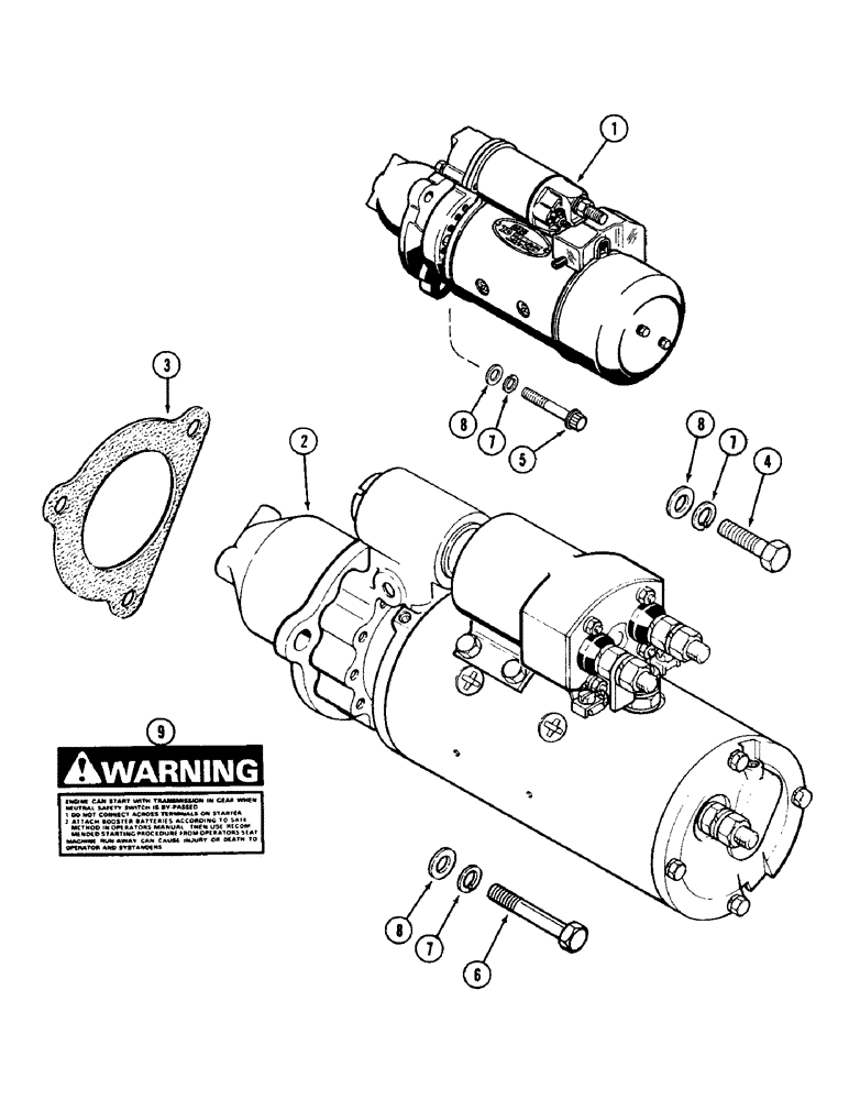 Схема запчастей Case IH 4690 - (4-098) - STARTER MOUNTING (04) - ELECTRICAL SYSTEMS