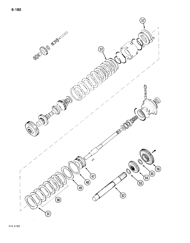 Схема запчастей Case IH 385 - (6-180) - FORWARD AND REVERSE, SYNCHROMESH DRIVE (06) - POWER TRAIN