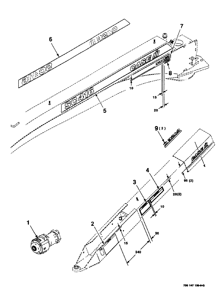 Схема запчастей Case IH SC416 - (9-04) - DECALS AND LOCATION DIAGRAM, SC416D (09) - CHASSIS