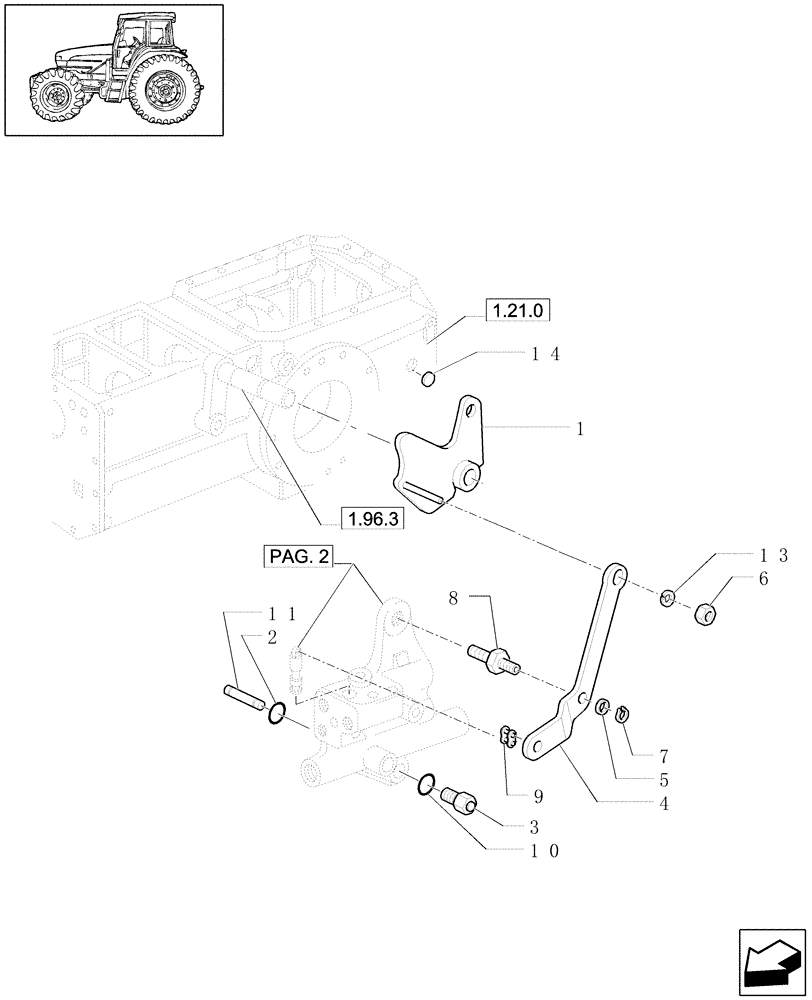 Схема запчастей Case IH JX1080U - (1.33.2/18[01]) - (VAR.729) SYNCHRO MESH GEARED POWER TAKE - OFF 540 -750 - 1000 RPM - CONTROL LEVERS (04) - FRONT AXLE & STEERING