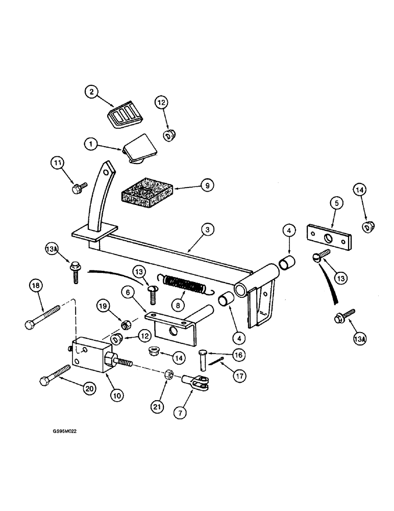 Схема запчастей Case IH 2055 - (6-12) - FOOT-N-INCH PEDAL (03) - POWER TRAIN