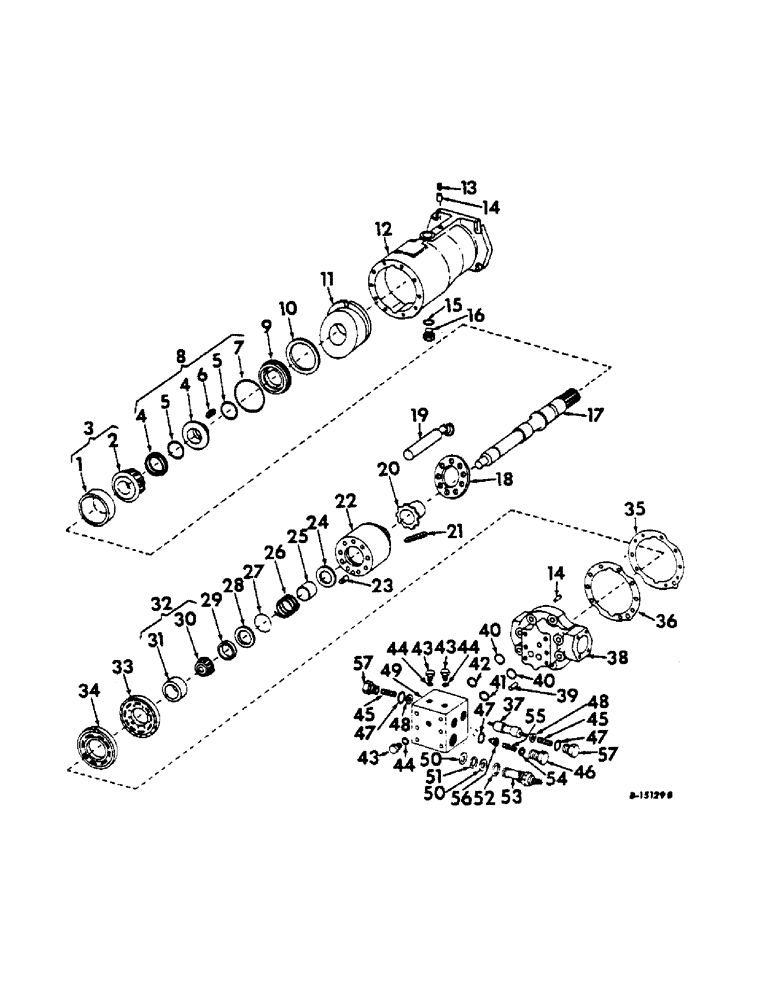 Схема запчастей Case IH 616 - (F-26) - HYDRAULICS SYSTEM, HYDRAULIC MOTOR ASSY, SUNDSTRAND, FOR (07) - HYDRAULIC SYSTEM