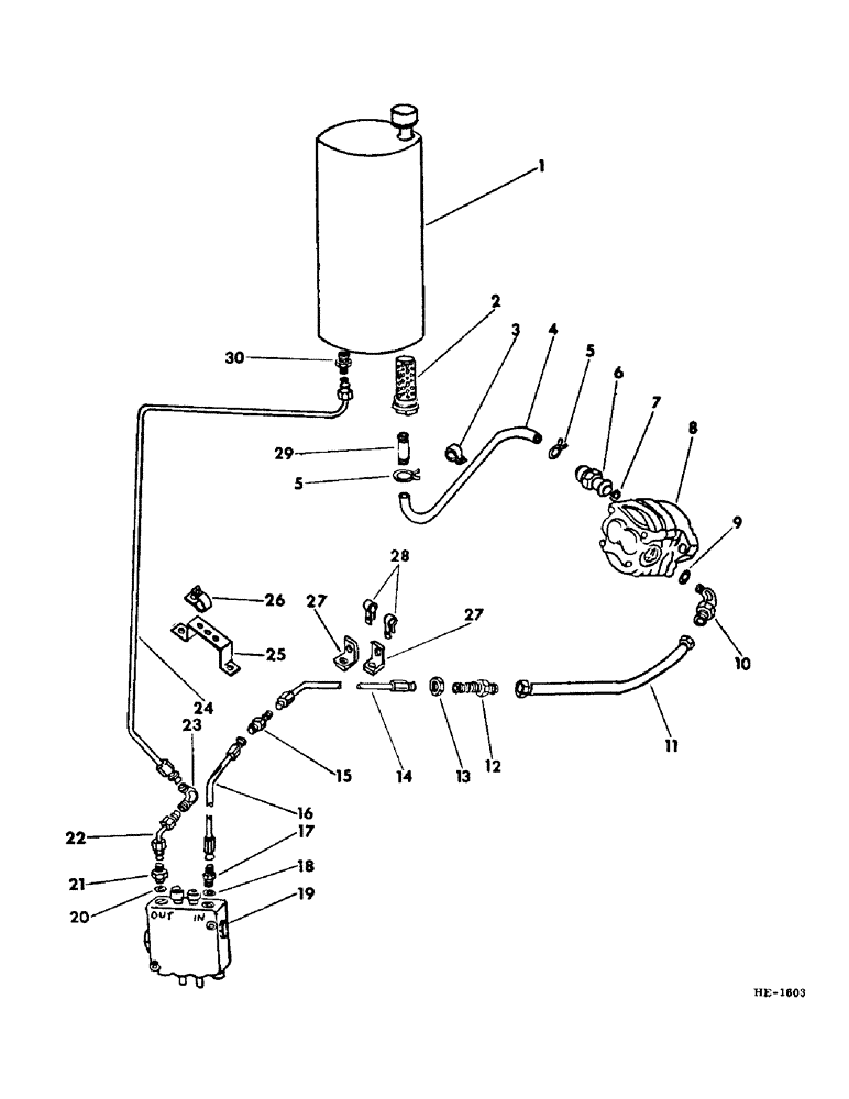 Схема запчастей Case IH 375 - (F-08) - HYDRAULIC SYSTEM, RESERVOIR TO PUMP AND VALVE HYDRAULIC LINES (07) - HYDRAULIC SYSTEM