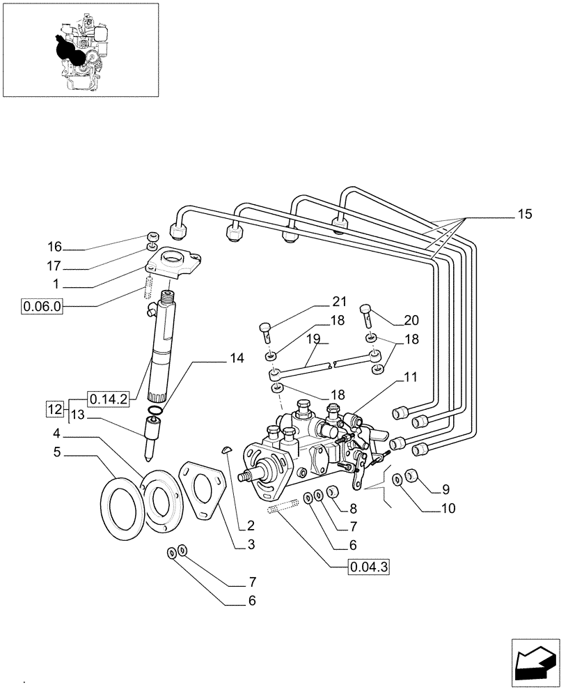 Схема запчастей Case IH JX95 - (0.14.0/03[01]) - FUEL SYSTEM - INJECTION PUMP (01) - ENGINE