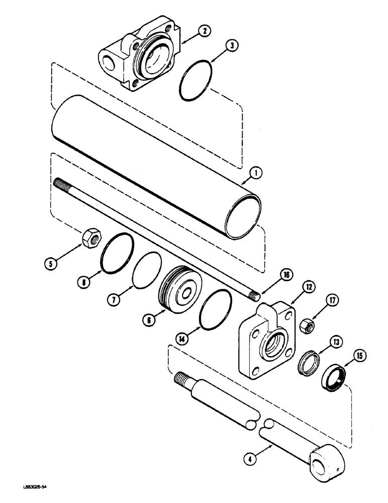 Схема запчастей Case IH 181 - (8-12) - HYDRAULIC CYLINDER, 149864C93, STANDARD ROTARY HOE, 3-1/2 X 16 INCH (08) - HYDRAULICS