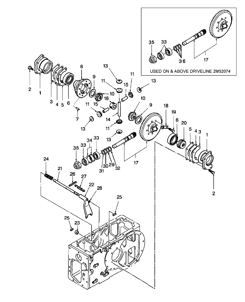 Схема запчастей Case IH D33 - (04B01) - DIFFERENTIAL & DIFFERENTIAL LOCK LINKAGE (05) - REAR AXLE