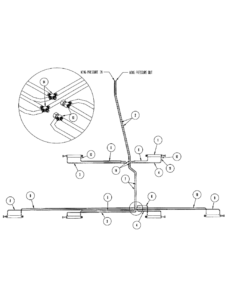 Схема запчастей Case IH CONCORD - (B84) - HYDRAULICS, WING LIFT, FIVE SECTION 