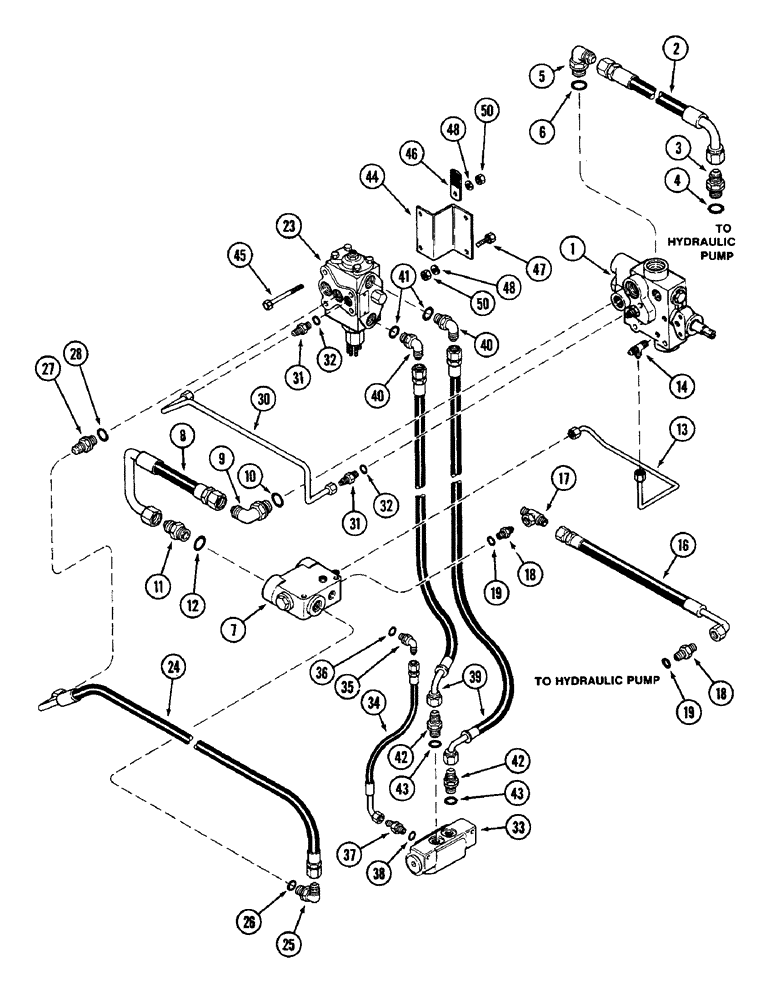 Схема запчастей Case IH 4690 - (5-128) - REAR STEER HYDRAULICS, PRIORITY, CHECK AND CONTROL VALVES PIN 8860450 (05) - STEERING