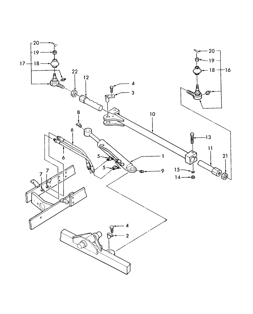 Схема запчастей Case IH D40 - (04.04) - FRONT AXLE & STEERING W/2WD (04) - FRONT AXLE & STEERING