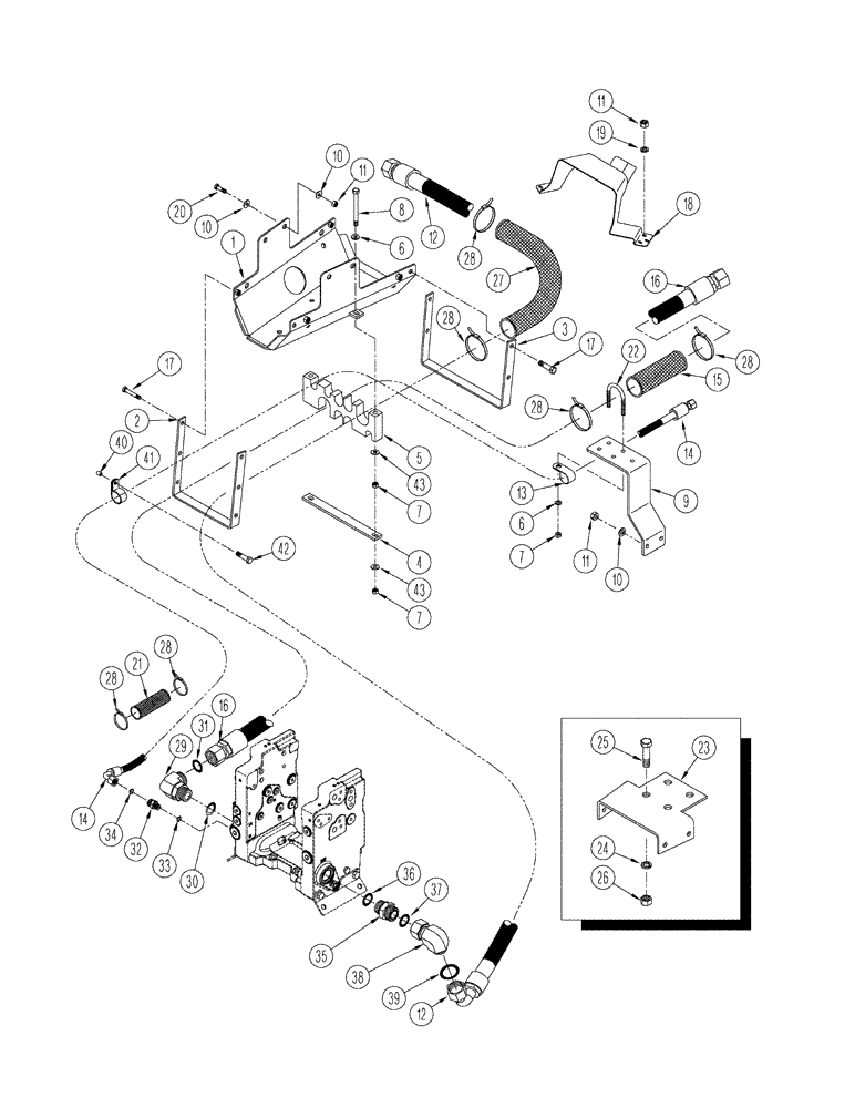 Схема запчастей Case IH STX425 - (08-17) - HYDRAULIC REMOTE HOSES - MANUAL REMOTE, BSN JEE0102592 (08) - HYDRAULICS