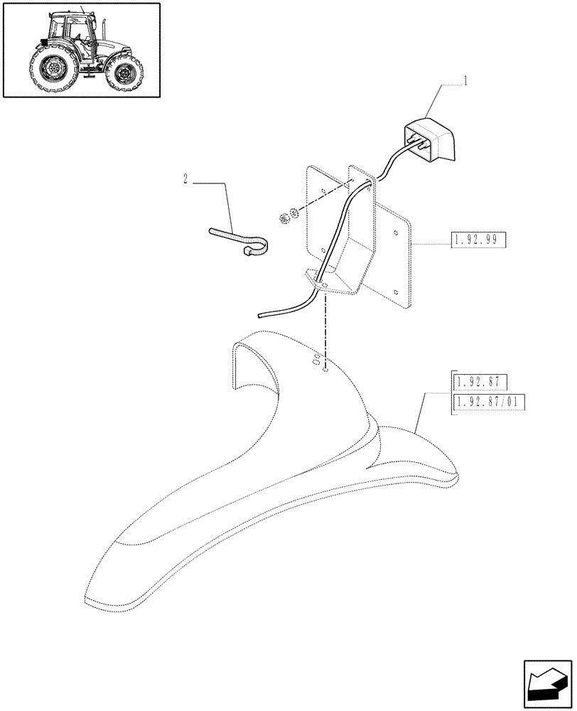 Схема запчастей Case IH JX95 - (1.75.6[04]) - LIGHTING COMPONENTS - REAR (06) - ELECTRICAL SYSTEMS